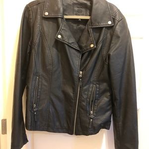 Max studio black leather jacket great condition